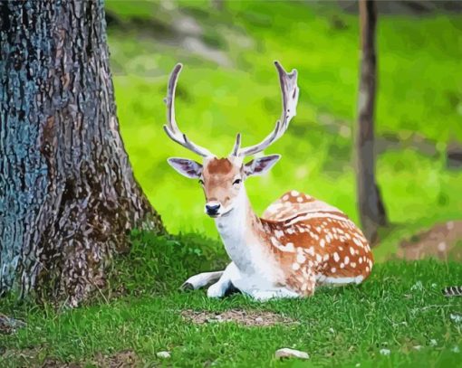 Resting Deer Animal Diamond Painting