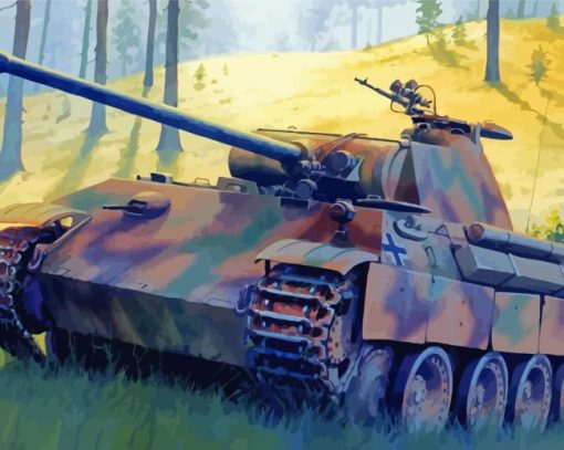 Military Tank Panther Diamond Painting