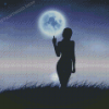 Moon Woman Silhouette Diamond Painting