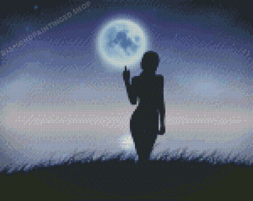 Moon Woman Silhouette Diamond Painting