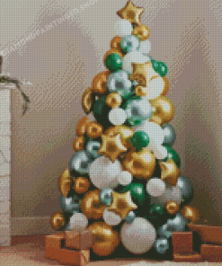 Christmas Balloon Tree Diamond Painting