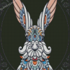 Easter Rabbit Head Mandala Diamond Painting