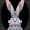 Easter Rabbit Head Mandala Diamond Painting