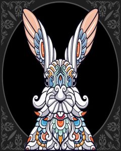 Easter Rabbit Head Mandala Diamond Painting