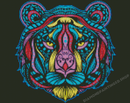 Colorful Tiger Mandala Diamond Painting