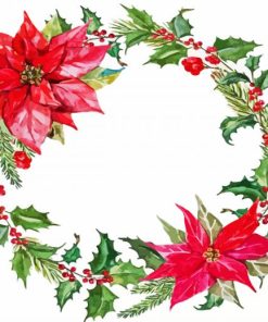 Floral Christmas Wreath Diamond Painting