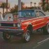 Orange Muscle Car Diamond Painting