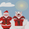 Santa Claus And Polar Bear Diamond Painting