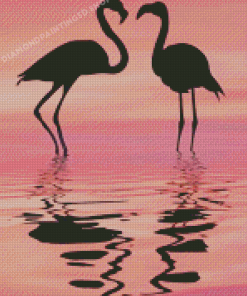 Flamingos Silhouette Diamond Painting