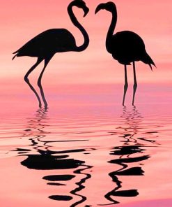 Flamingos Silhouette Diamond Painting