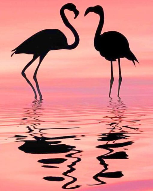 Flamingos Silhouette Diamond Painting