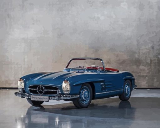 Blue Mercedes Roadster Diamond Painting