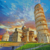 Leaning Tower of Pisa Diamond Painting