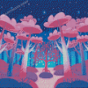 Pink Forest Diamond Painting
