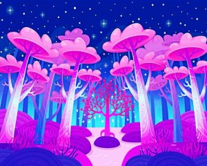 Pink Forest Diamond Painting