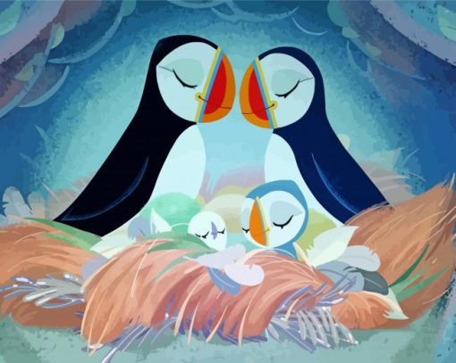 Puffins Rock Characters Diamond Painting