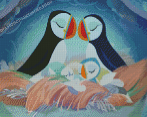 Puffins Rock Characters Diamond Painting