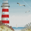 Beach Lighthouse Scene Diamond Painting