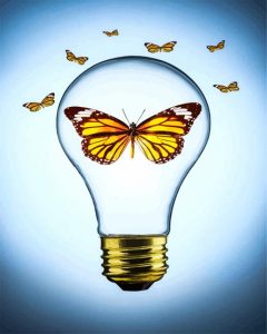 Butterfly In Light Bulb Diamond Painting