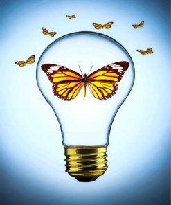Butterfly In Light Bulb Diamond Painting