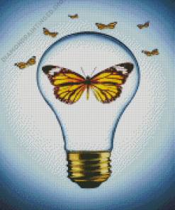Butterfly In Light Bulb Diamond Painting
