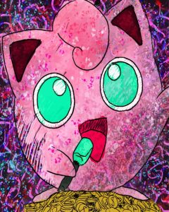 Jigglypuff Splatter Art Diamond Painting