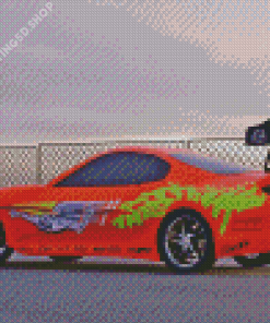 Orange Toyota Supra Mk4 Diamond Painting