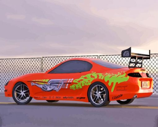 Orange Toyota Supra Mk4 Diamond Painting