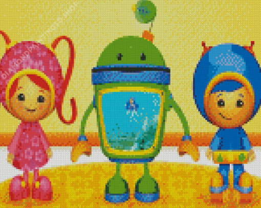 Team Umizoomi Milli And Geo With Bot Diamond Painting