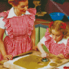 Vintage Mom And Child Baking Diamond Painting