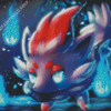 Zorua With Blue Flames Art Diamond Painting