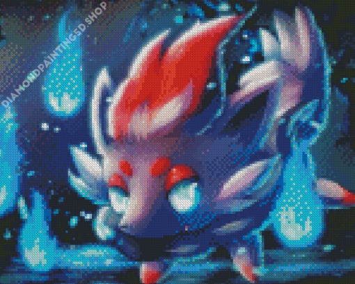 Zorua With Blue Flames Art Diamond Painting