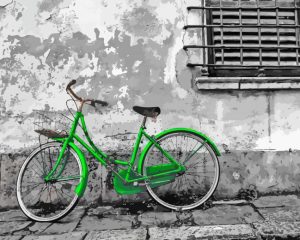 Aesthetic Green Bike Diamond Painting