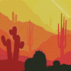 Cactus Desert Sunset Diamond Painting