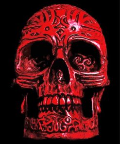 Black Red Skull Diamond Painting