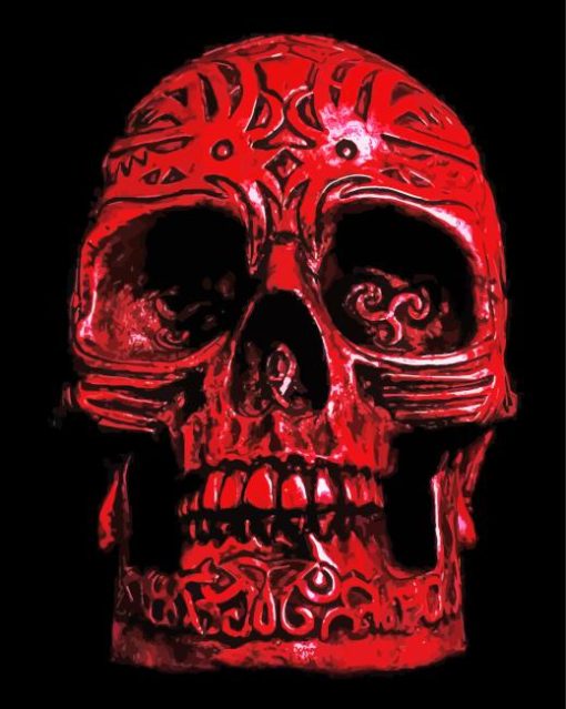 Black Red Skull Diamond Painting