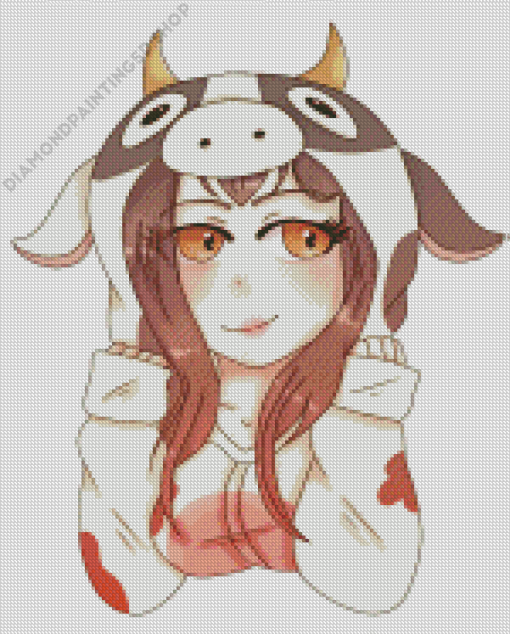 Cute Anime Cow Girl Diamond Painting