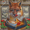 Fox Drinking Coffee Diamond Painting
