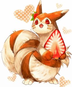 Furret Holding Strawberry Diamond Painting