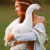 Ginger Girl With Goose Diamond Painting