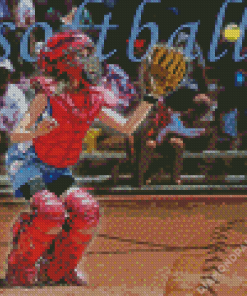 Girl Softball Player Diamond Painting