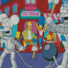 Itchy And Scratchy And Simpsons Diamond Painting