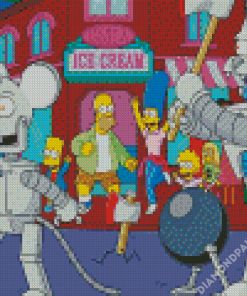 Itchy And Scratchy And Simpsons Diamond Painting