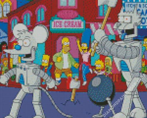 Itchy And Scratchy And Simpsons Diamond Painting