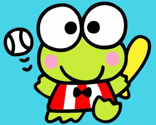 Keroppi Playing Baseball Diamond Painting