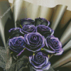 Purple And Black Roses Bouquet Diamond Painting