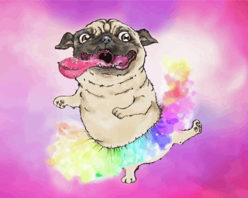 Rainbow Pug Art Diamond Painting