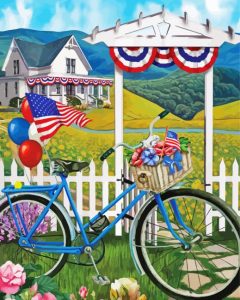 Summer Patriotic Bicycle Diamond Painting