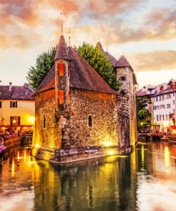 Sunset At Annecy France Diamond Painting