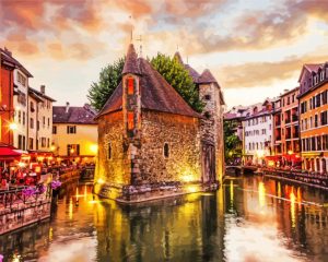 Sunset At Annecy France Diamond Painting